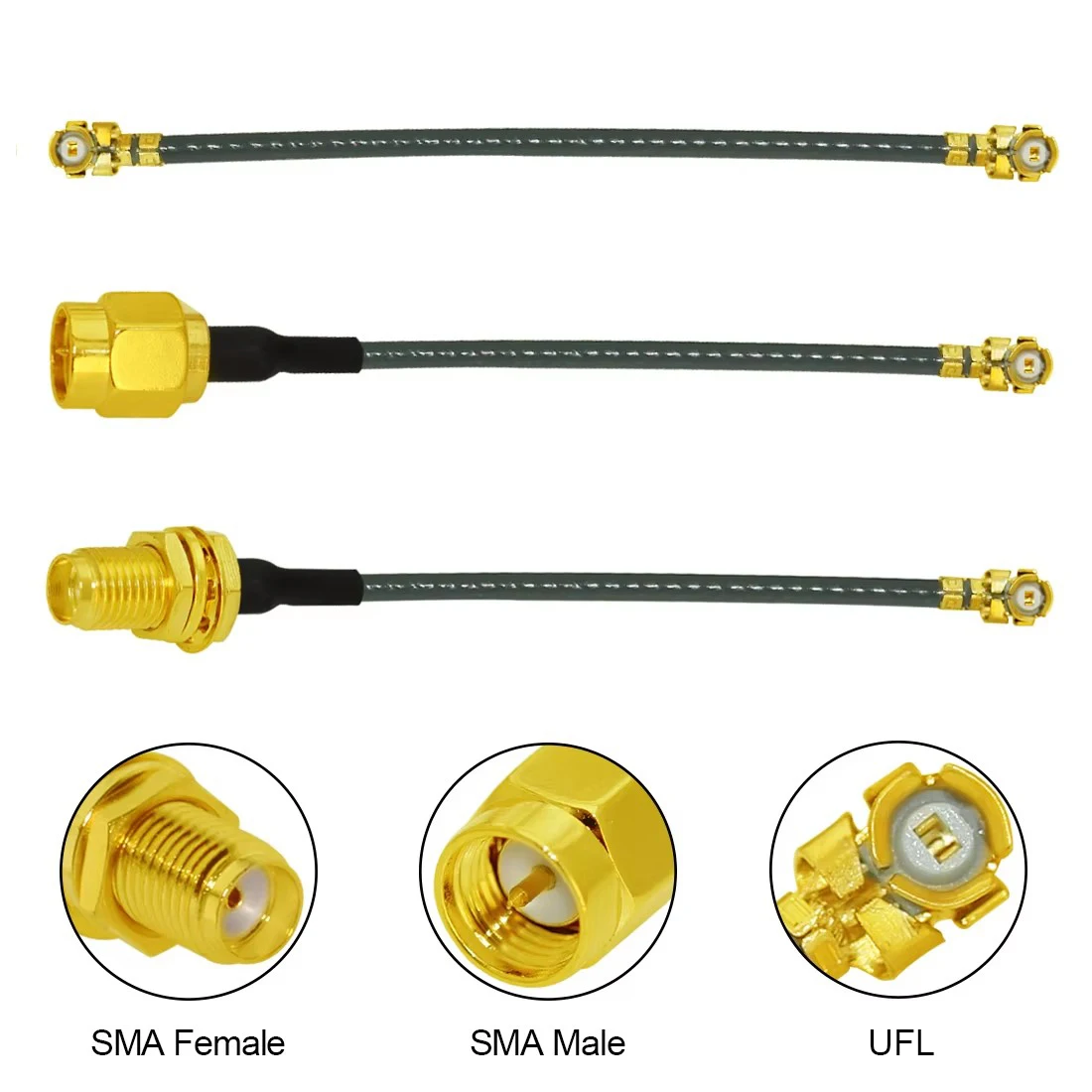 10 cm/20 cm/30 cm U.FL Switch SMA macho hembra Jack Cable en espiral 1,37mm para enrutador inalámbrico de tarjeta PCI WIFI - imagen 5