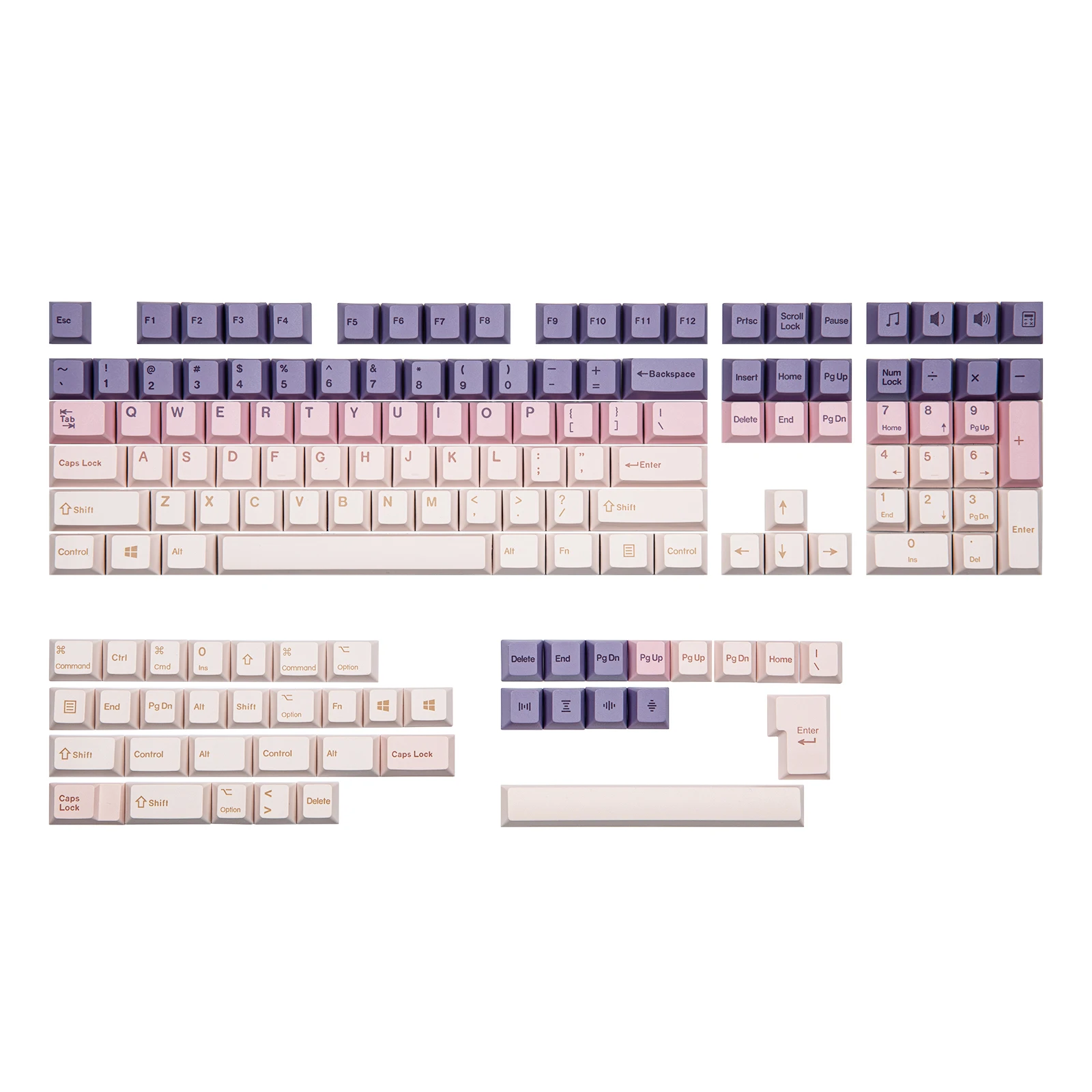 EPOMAKER-Juego de perfiles PBT Cherry para Teclado mecánico de Gaming ANSI e ISO, Color degradado de 149 teclas, lavanda Jade