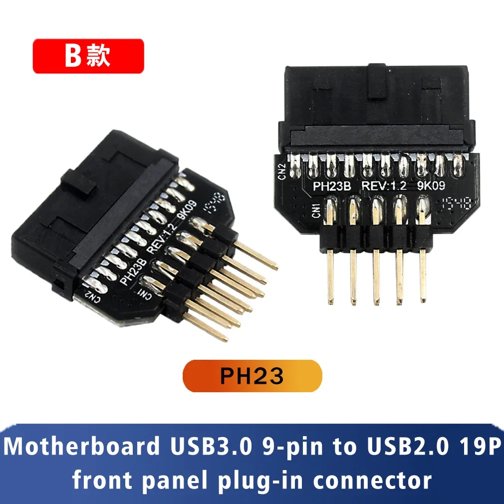 Adaptador USB 3,0 de 20 pines a USB 2,0 de 9 pines, convertidor de conector de Panel frontal de placa base, accesorios de placa base USB 3,0 de 480Mbps - imagen 5