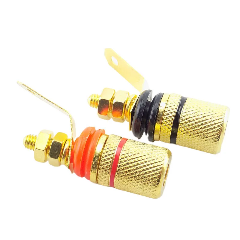 5 pares 5 negro 5 rojo chapado en oro conector Banana aislamiento terminales de sonido altavoz antiimpacto conector de poste de unión de plátano h - imagen 4