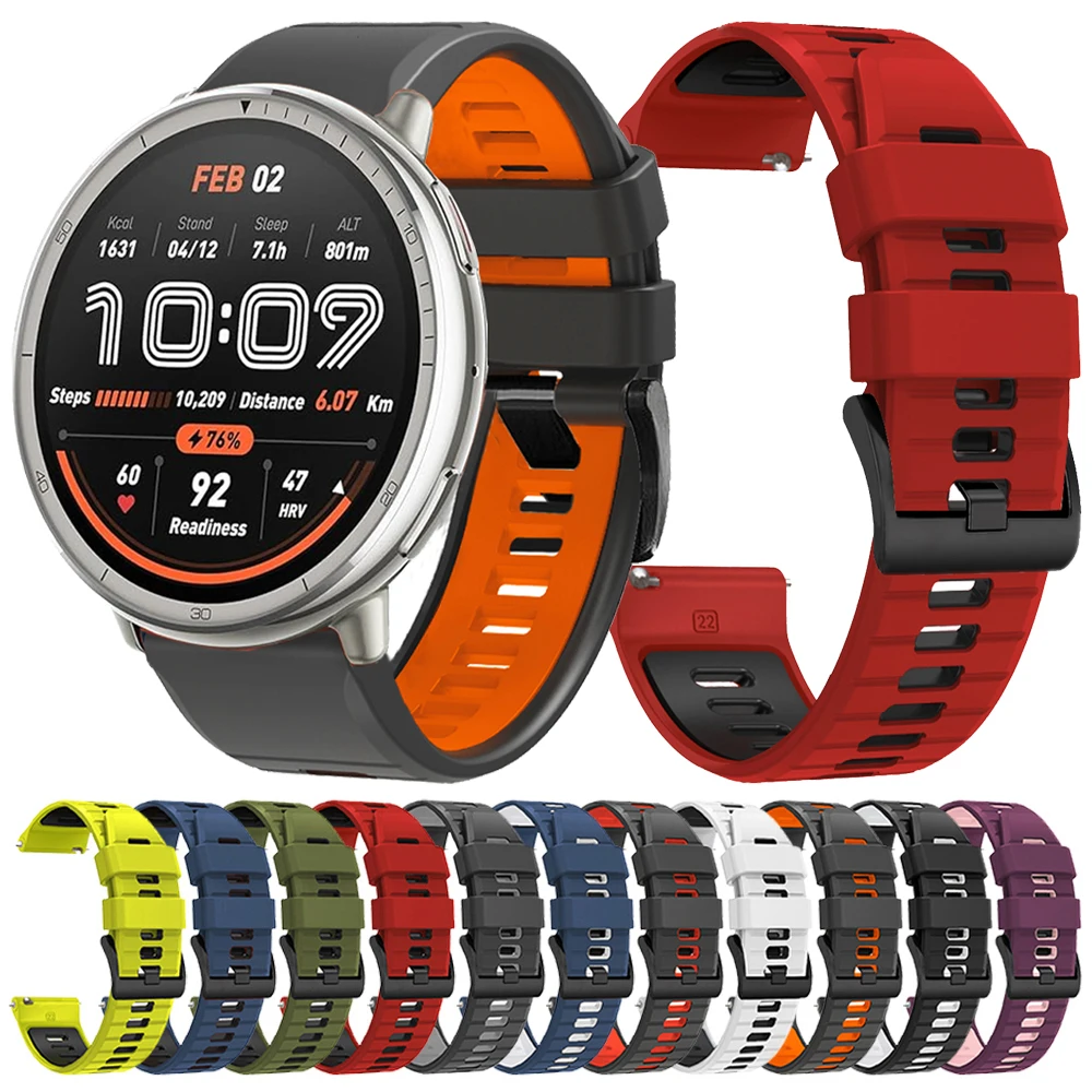 Correa de silicona de 22 y 20mm para Huami AMAZFIT Active 2/Balance Watch Band Amazfit BIP 6 5/GTR 4 2 3 Pro/GTR 47mm/GTS 3 2e mini Correa