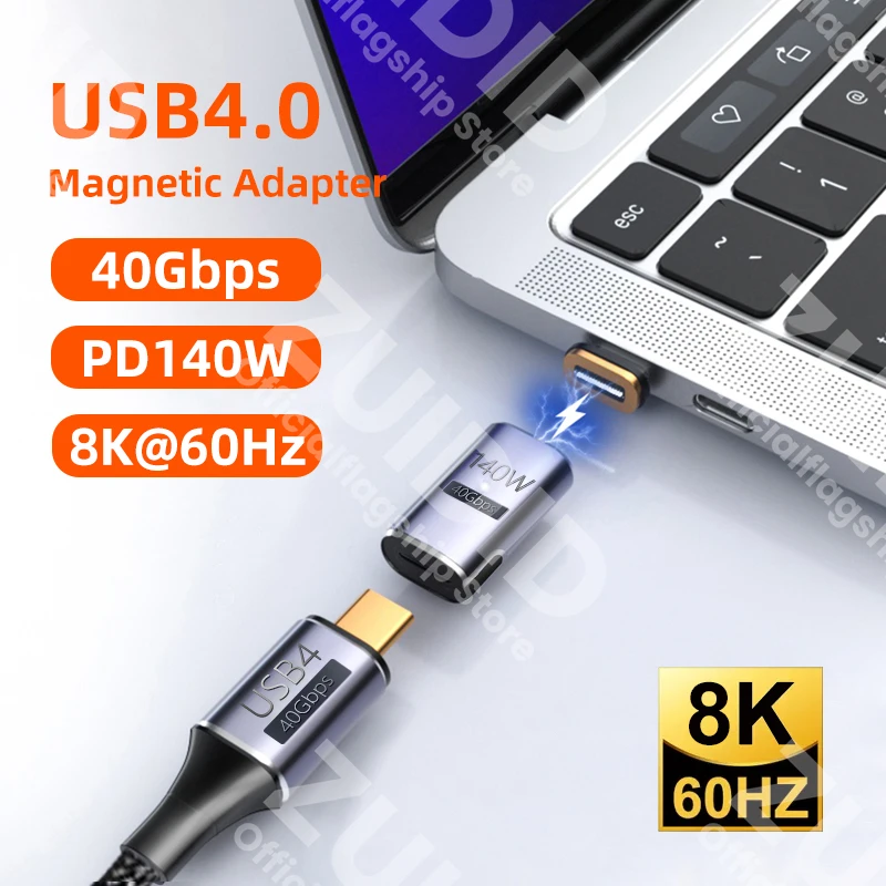 Cable Magnético USB-C PD 140W – USB4 40Gbps Thunderbolt 3 - imagen 4
