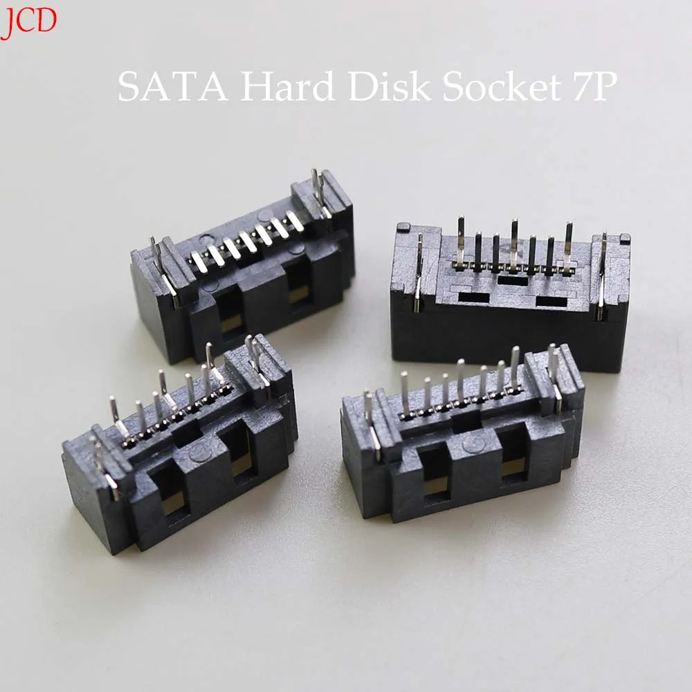 Conector macho SATA de 1 piezas, interfaz de disco duro 7P, tipo A, aguja recta, enchufe Vertical, PIN Curvo