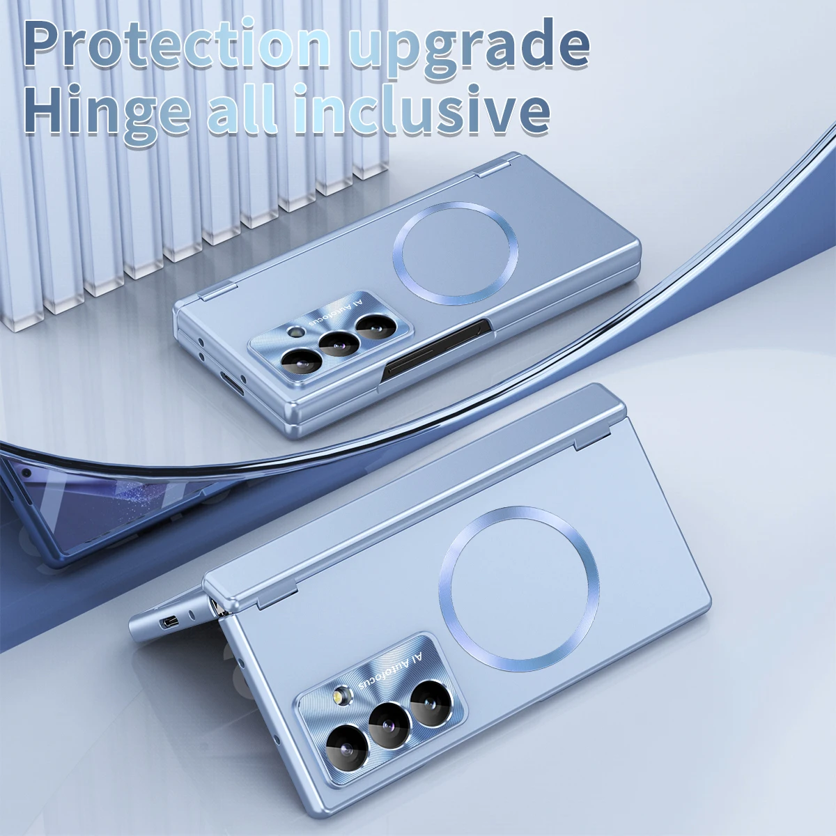 Para Samsung Galaxy Z Fold 7 funda con bisagra chapada dura carga inalámbrica magnética funda protectora trasera para Z Fold7 6 Shell - imagen 2