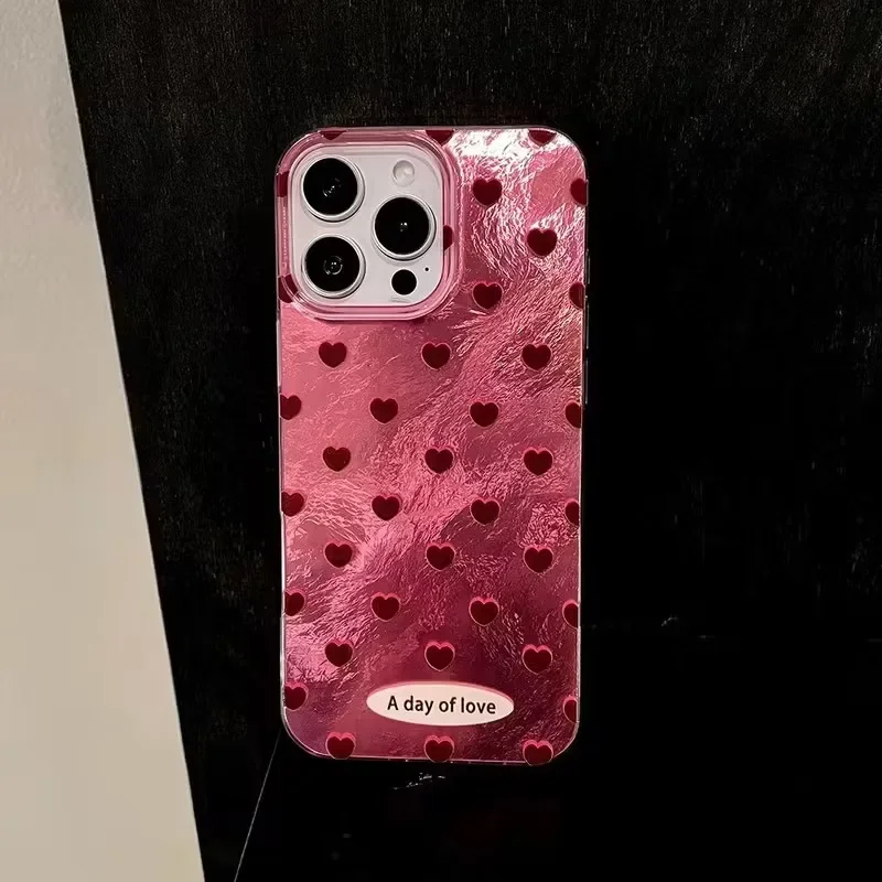 Fondo rosa con corazón rojo Funda de teléfono para iPhone 17 Fundas iPhone 16 15 14 13 12 11 Pro Max XS XR X 7 8 Plus 16E 17 Air Cover - imagen 4