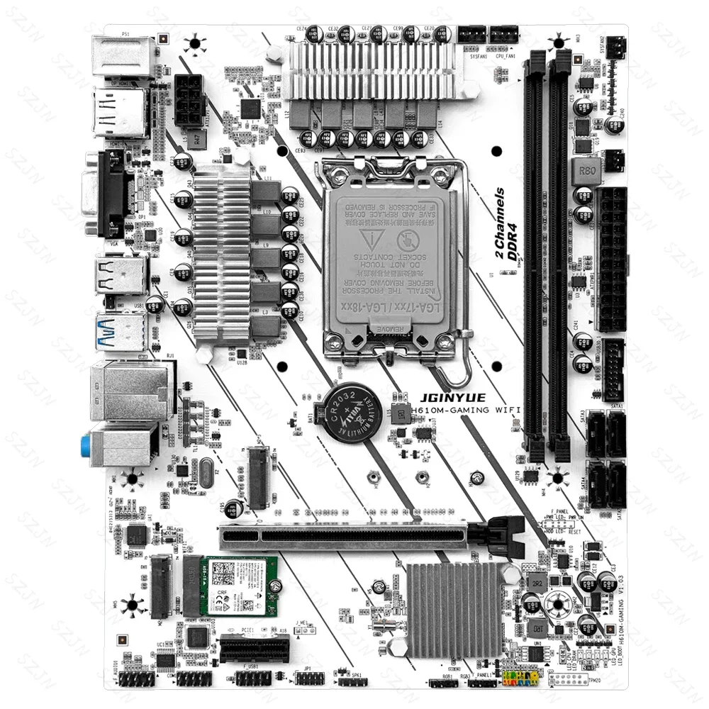 Kit de placa base JGINYUE H610M con memoria de doble canal I5 12490F DDR4 32GB 3200MHz 9560NGW WIFI compatible con placa base M.2 XMP - imagen 2