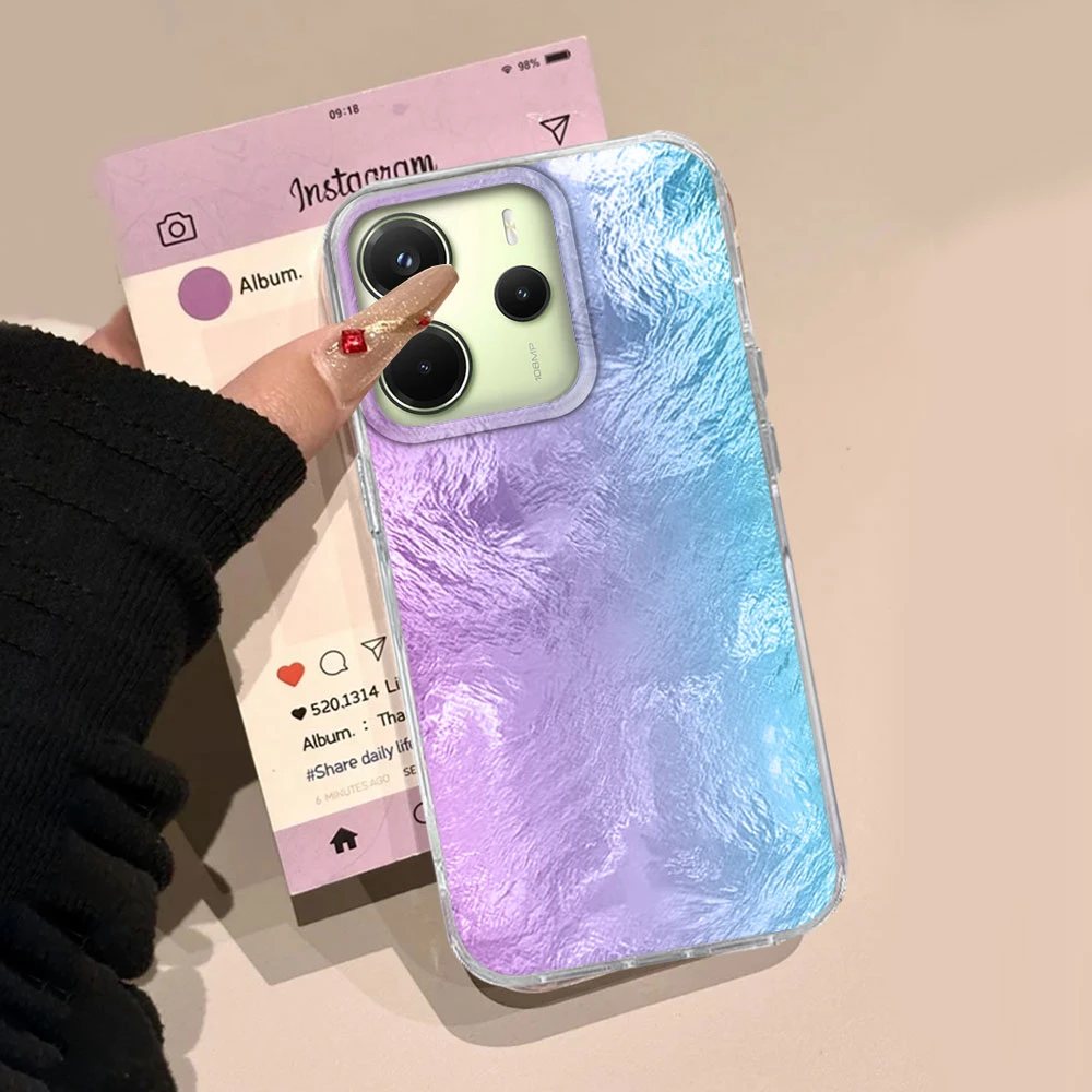 Funda de teléfono con textura de glaciar degradado colorido para Xiaomi Redmi 13C 14C A5 A3 A4 A3X Note 14 13 12 11 11S 10 Pro, funda de silicona - imagen 5