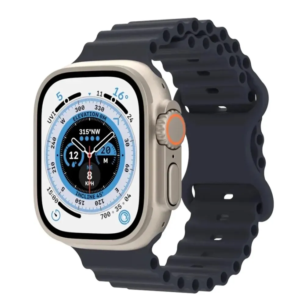 Correa Original Ocean para Apple Watch Ultra, pulsera de silicona de 49mm para Apple iWatch series ultra 1 2 49mm, Correa deportiva de repuesto - imagen 3