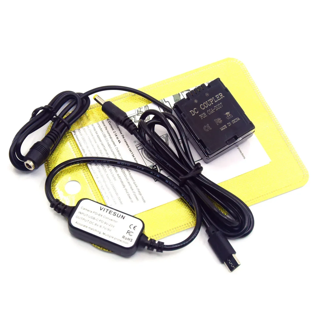 Batería virtual CGA - du07 du06 du14 du21 Panasonic NV - gs27 / 28 / 50 / 140 / 150 / 328 / 500 VW - vbd070 vdr - d100 d150 y cable de alimentación USB C PD - imagen 5