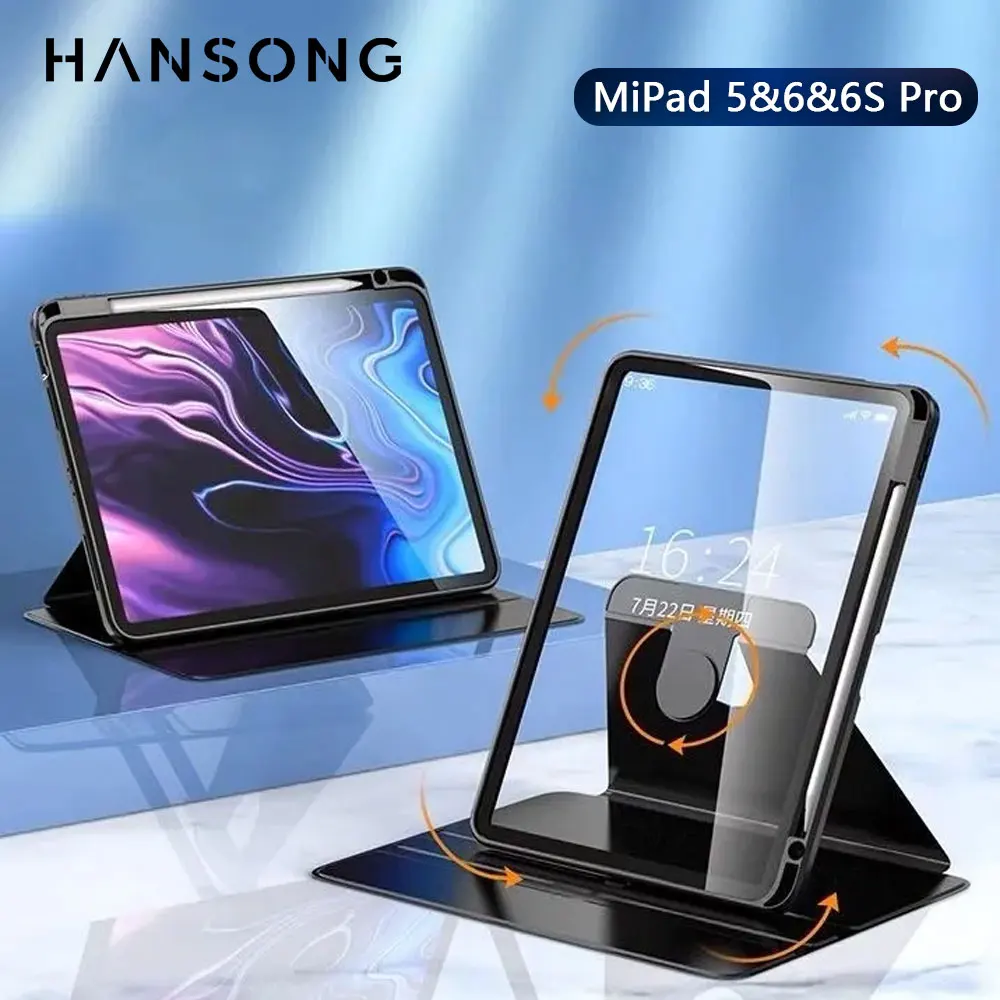 Para Xiaomi Pad 6 5 Pro 2023 11 pulgadas Funda 6s Pro 12,4 pulgadas 360 °   Rotación para Xiaomi Pad 5 6 11 pulgadas TPU Funda protectora Flip Case