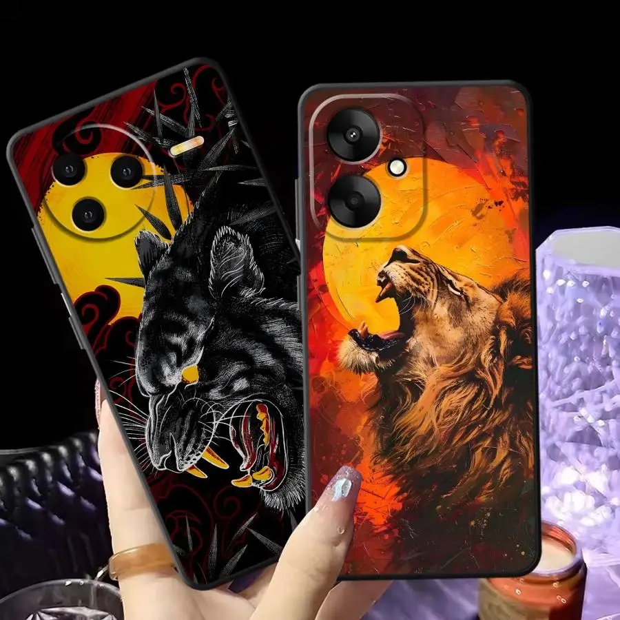 Funda con pintura de sol y León para Xiaomi Redmi 12C A1 A2 Plus A5 K40 K80 Pro 14C 13C A4 10 9 A3, funda negra suave para teléfono