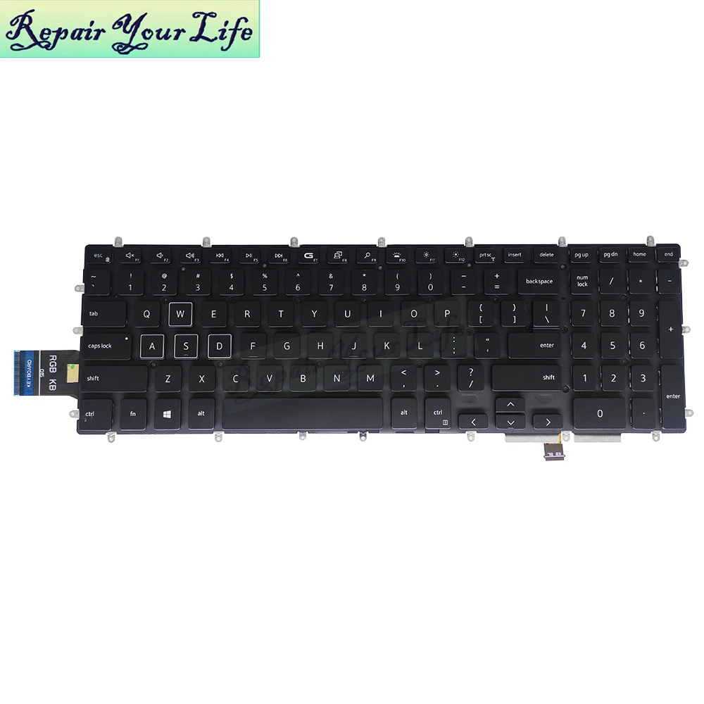 Teclado retroiluminado RGB árabe de EE. UU. Para Dell G5, 5590, 5500, G5, SE, 5505, 5587, G3, 15, 3590, 3500, 3779, 3579, ordenador portátil para juegos, retroiluminación de 4 zonas - imagen 5