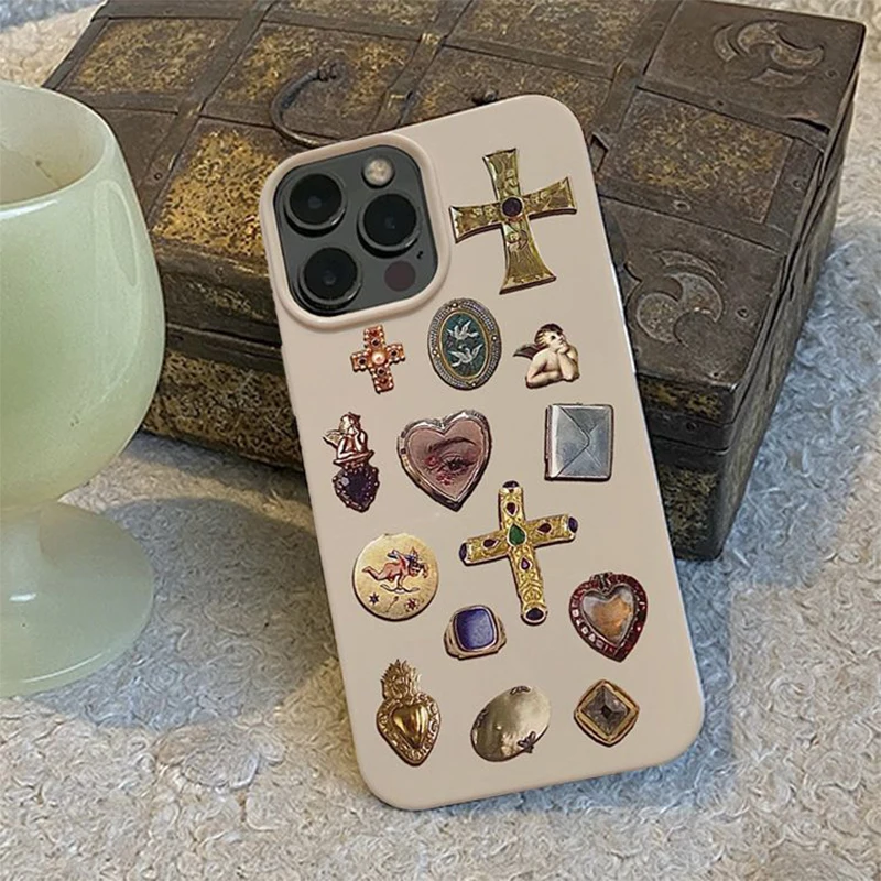 Funda de teléfono con pareja cruzada a la moda para iPhone 16 15 14 13 12 11 Pro Max XS XR XSMax 6 7 8 Plus, funda dura HD brillante para PC - imagen 3