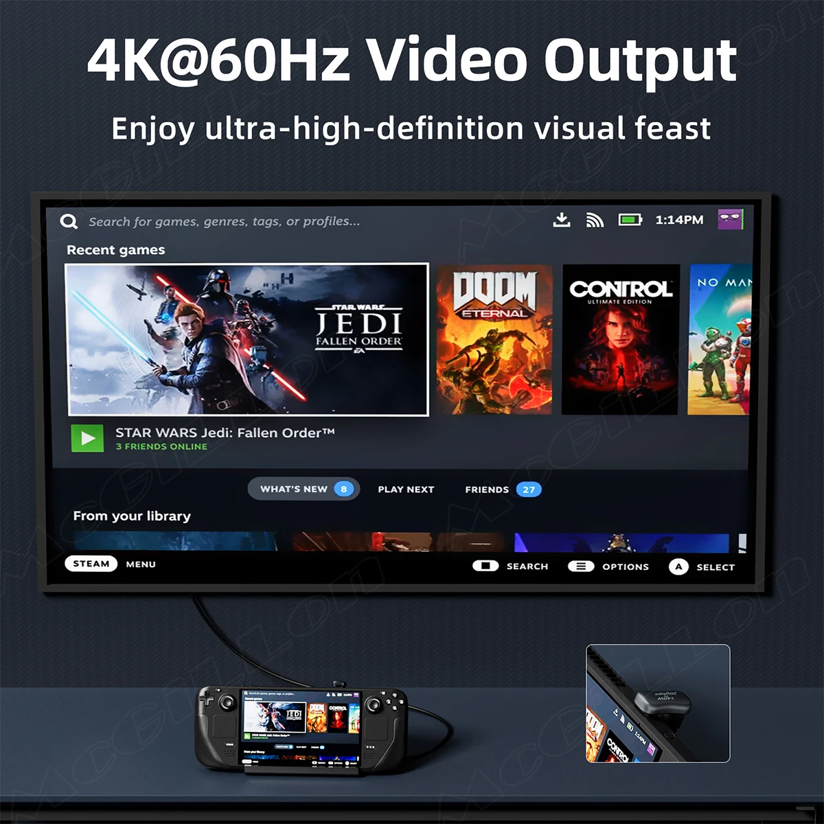 Convertidor USB-C macho a hembra USB-C 3,1/PD 140W adaptador de USB-A a tipo C de carga rápida, para Steam Deck/interruptor ángulo de 180 grados - imagen 4