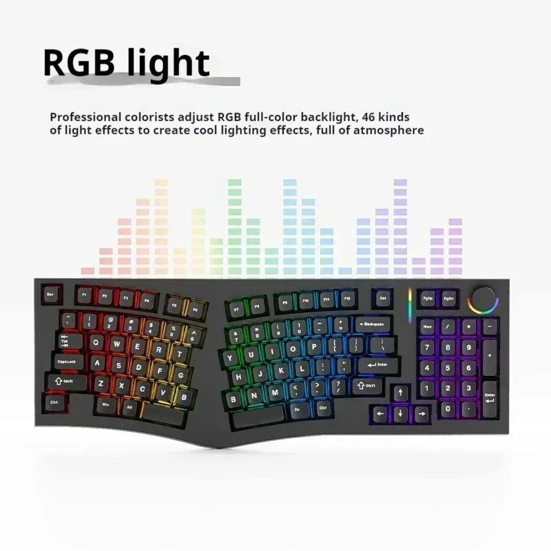 Nuevo FEKER Alice 98Pro teclado con cable de modo único junta de intercambio en caliente personalizada perilla multifuncional RGB teclados mecánicos ergonómicos - imagen 4
