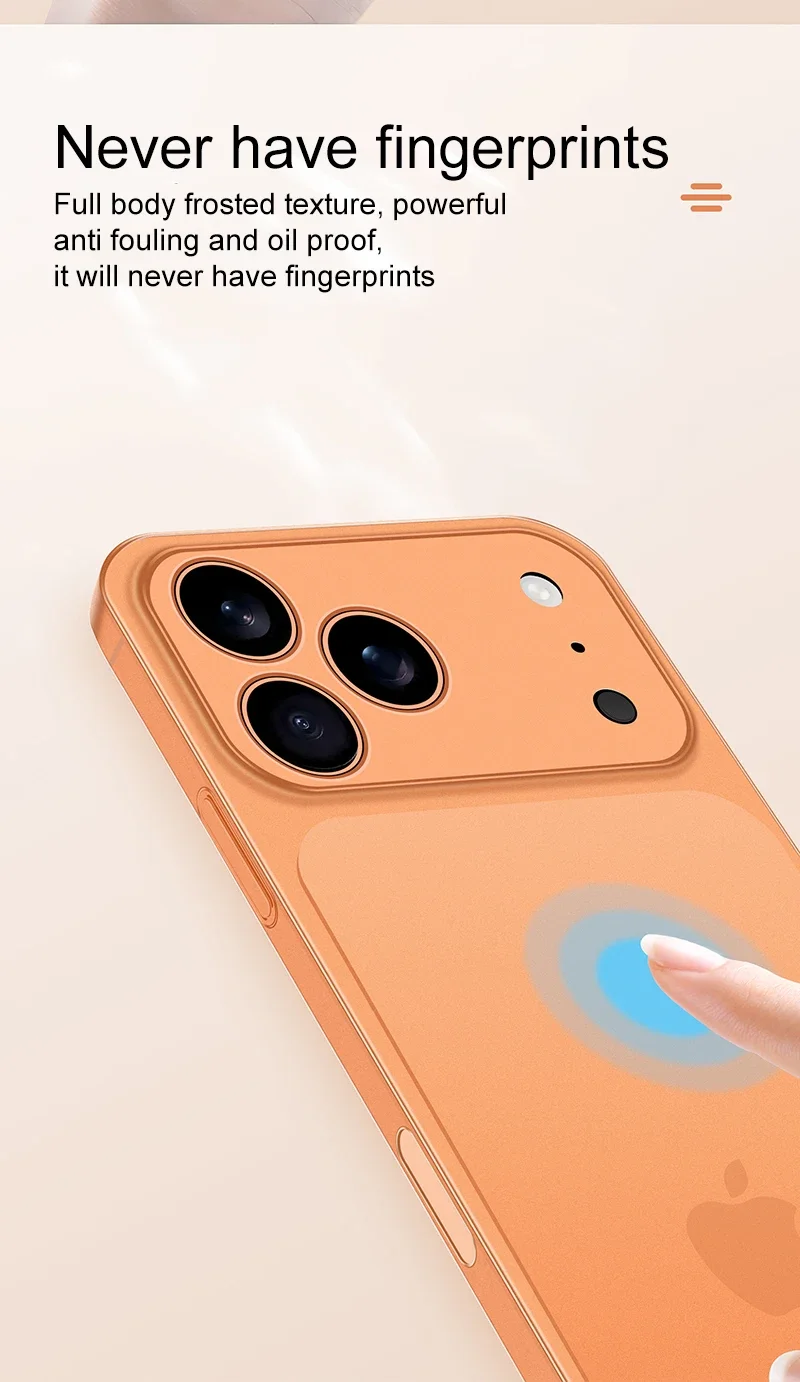 Funda rígida ultrafina de color naranja mate de 0,3 mm para iPhone 17 pro Max transparente PP transparente suave compatible con iPhone AIR - imagen 5