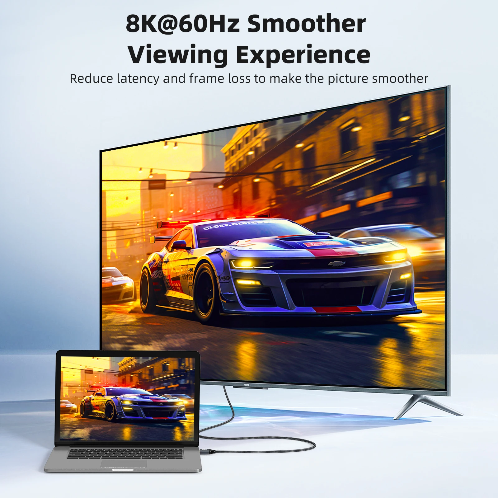 Cable de fibra óptica HDMI 2,1 chapado en oro de 8K 60Hz 4K 120Hz Ultra alta velocidad 48Gbps HDR eARC 3D HDCP para Monitor de proyector de TV PS5 - imagen 3