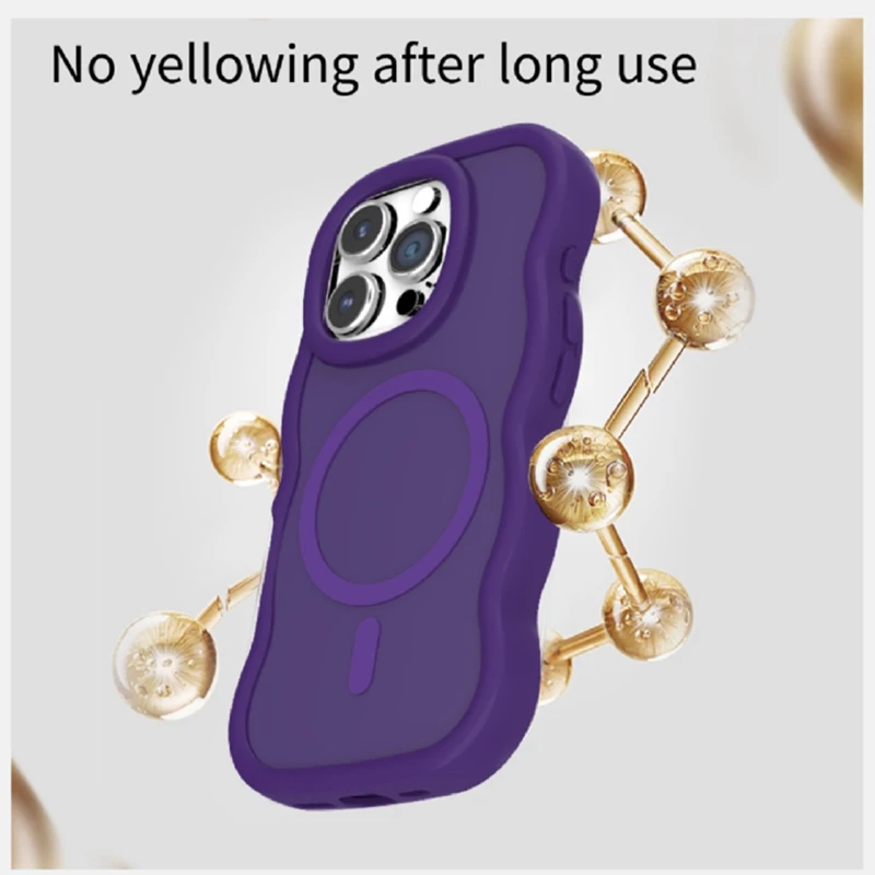 Para Magsafe carga inalámbrica magnética de lujo Color sólido onda teléfono caso para iPhone 16 Pro Max 14 12 13 15 Pro Max cubierta de parachoques - imagen 2