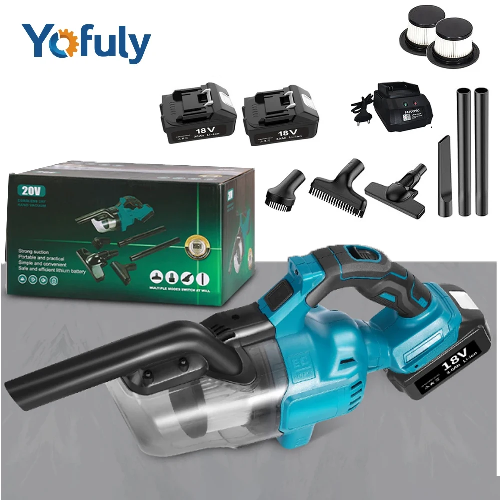 DE Stock-aspiradora inalámbrica DE mano con 6 tubos, 2 uds., filtro, aspiradora eléctrica para batería makita de 18V - imagen 2