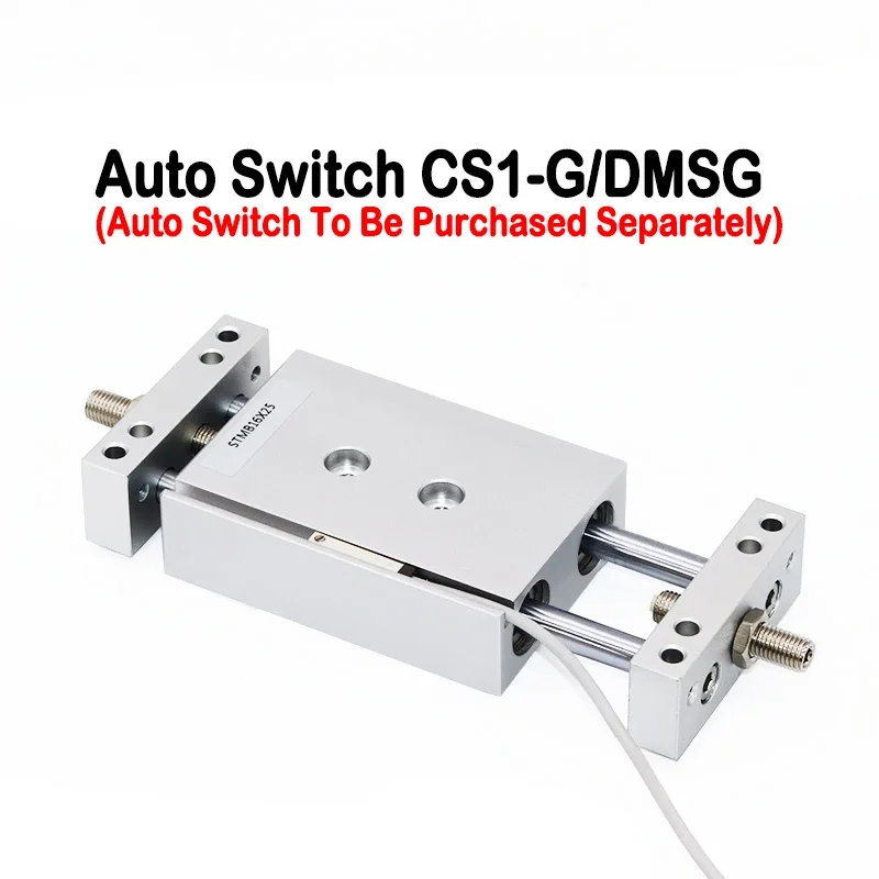 STMB vástago de pistón doble cilindro de gas de aire comprimido diámetro 10 16 20 25mm carrera ajustable diapositiva doble eje cilindro de doble varilla - imagen 4