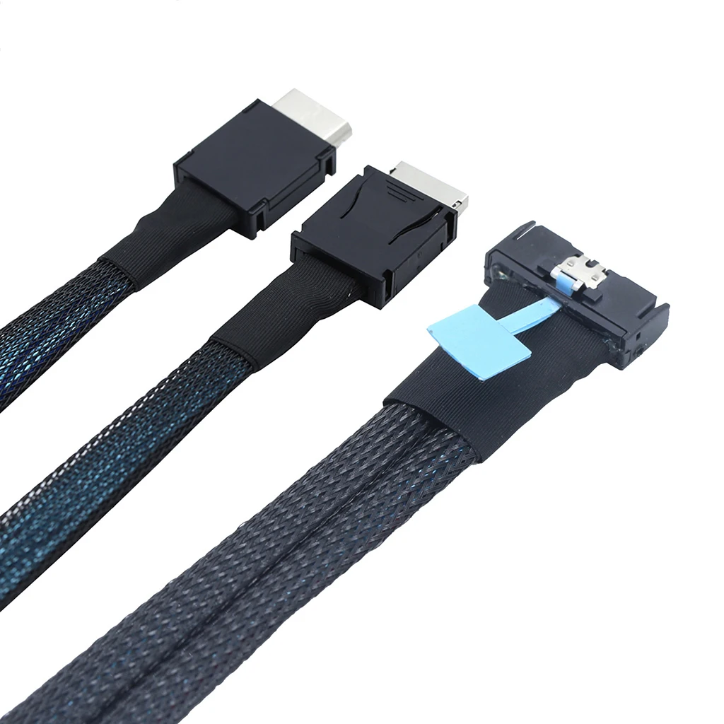Cable adaptador Gen5 MCIO 8X 8I 74P a Dual Oculink SFF-8611 4I para servidor, Cable de transferencia de datos de alta velocidad - imagen 5