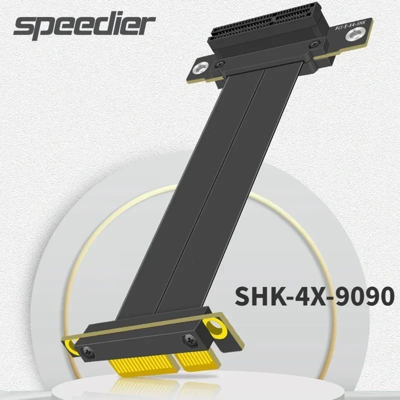 Cable de extensión PCI-E 3,0 x4 a x4 PCI Express 4x gráficos SSD RAID extensor conversión tarjeta elevadora Vertical 90 °   180 °   SHK-4X-9090 - imagen 2