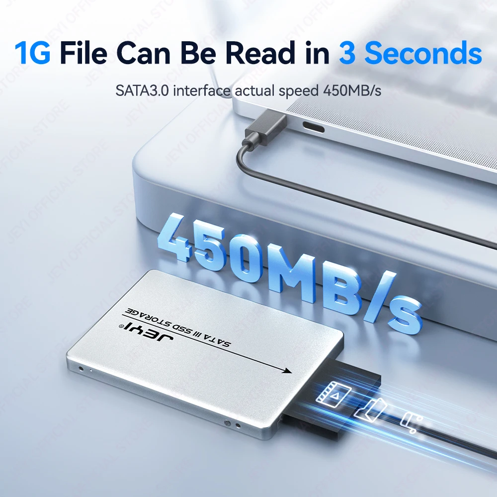 JEYI M.2 NGFF a SATA 3,0 carcasa de disco duro 6Gbps de alta velocidad compatible con hasta 2TB móvil portátil compatible con SSD 2230/42/60/80 - imagen 2