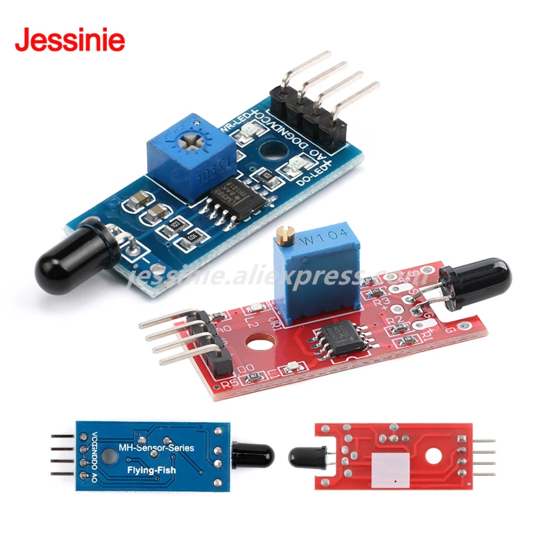 Módulo de Sensor de llama comparador LM393, placa de detección de fuente de fuego, receptor infrarrojo IR, bloque de construcción electrónico DIY, 10 Uds./1 ud. - imagen 2