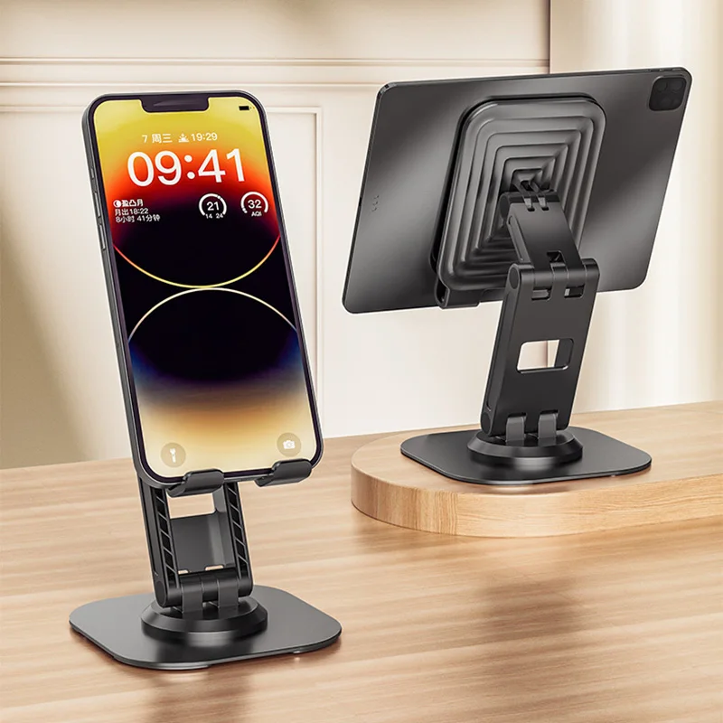 Soporte para teléfono móvil con rotación de 360 grados, soporte plegable de escritorio para tableta, Universal de Metal para iPhone 15 14 Samsung Xiaomi - imagen 3