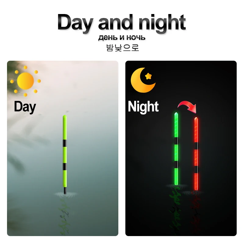 Flotador de pesca luminoso, 1 unidad, 1 tubo flotante, 1 USB + 1 CR425 recargable + 1 bolsa, ganchos, Sensor de gravedad, boya luminosa, herramientas de pesca - imagen 4