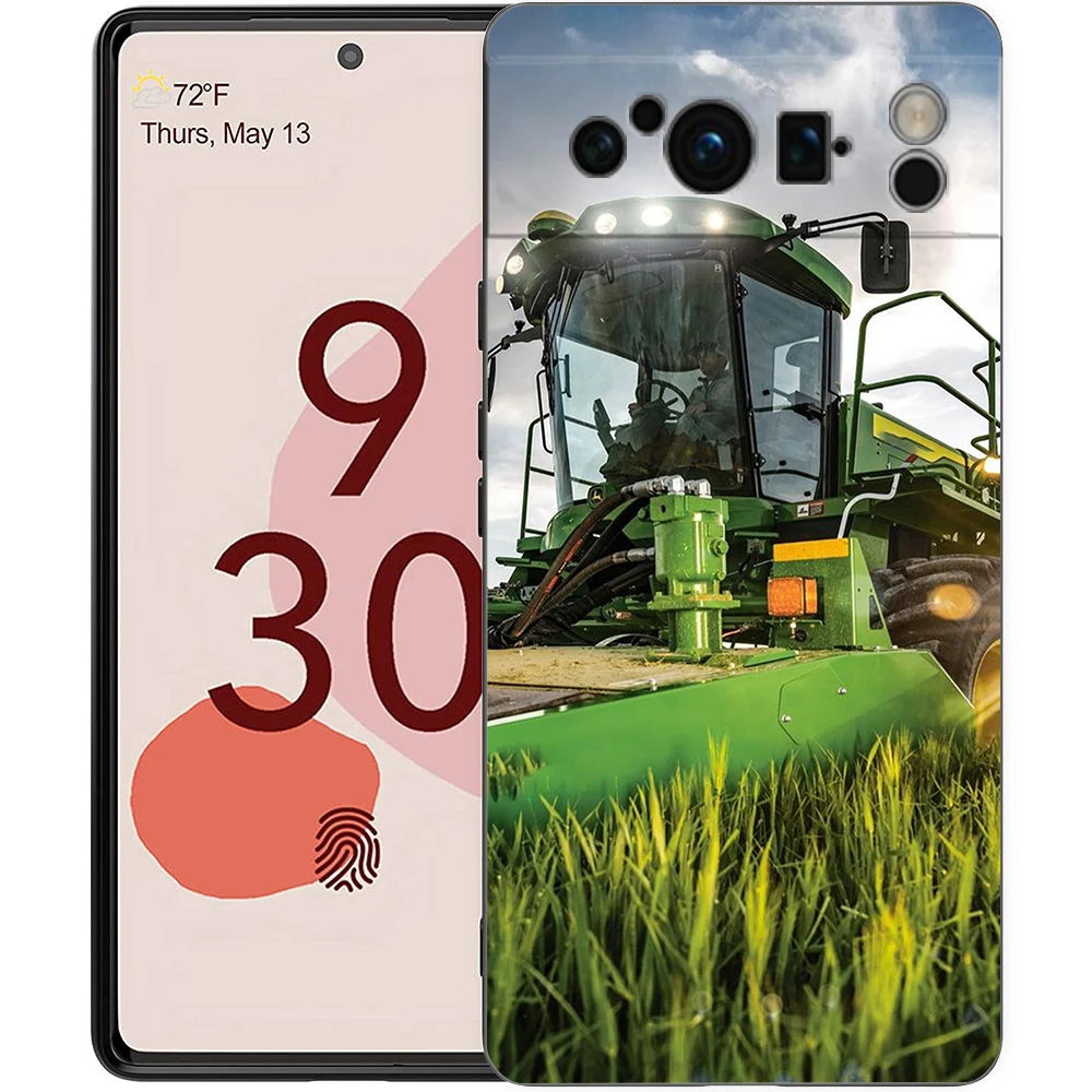 Funda de teléfono para Tractor de vehículos agrícolas, funda negra de silicona a prueba de golpes para Google pixel 9 8 7 6 Pro 8A 6A 7A 5G - imagen 3