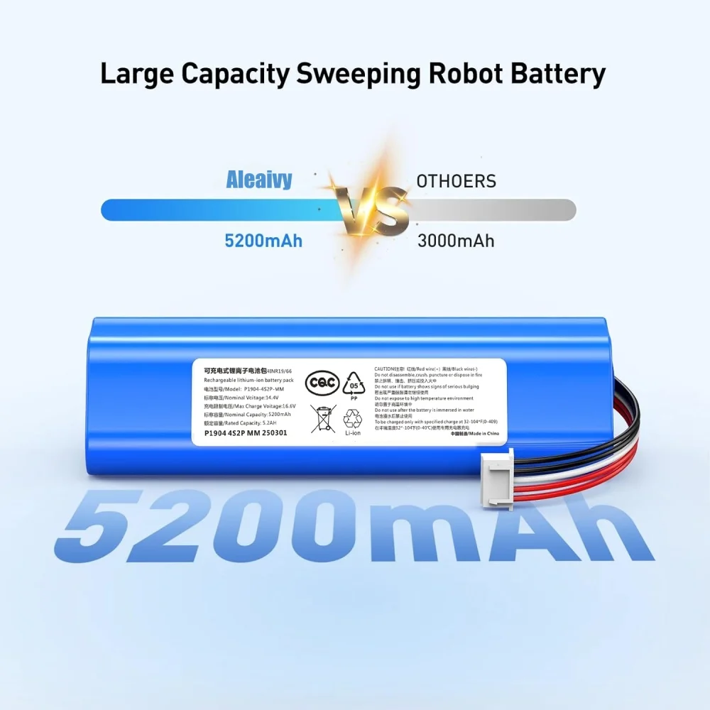 Batería de repuesto de 14,4 V para Robot aspirador Ecovacs Deebot Ozmo 950 T5 T8 T9 Aivi T10 T20 X1 Omni DX93 DX96 DBX11 DX65 - imagen 3