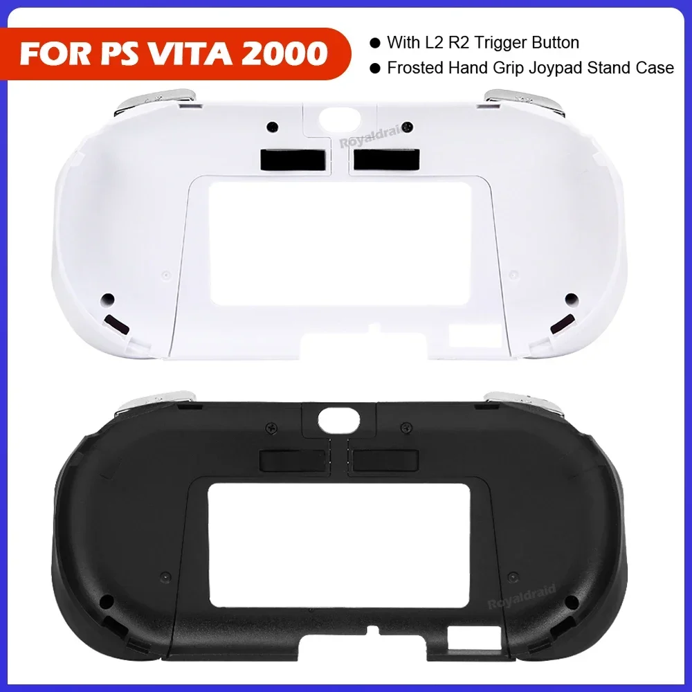 Negro blanco para PS Vita 2000 PSV 2000 PSV2000 controlador de mando Joypad mango de mano Joystick carcasa con botón de disparo L2 R2
