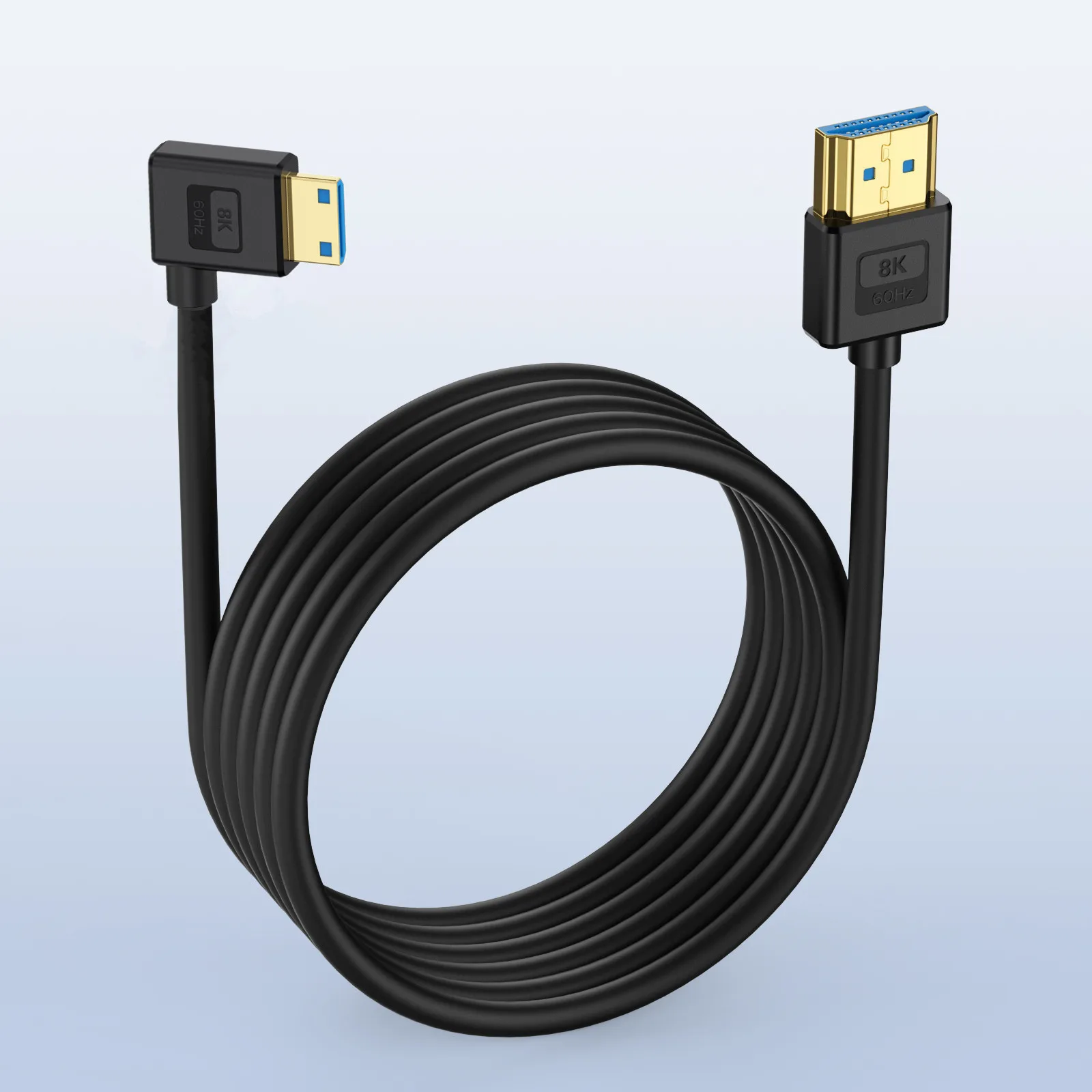 Cable de silicona Compatible con HDMI, 8K @ 60Hz, Super Extreme Slim Mini HDMI a HDMI 2,1 V, Ultra alta velocidad, 48gbps, diámetro de 4,0mm, 4K120H - imagen 4