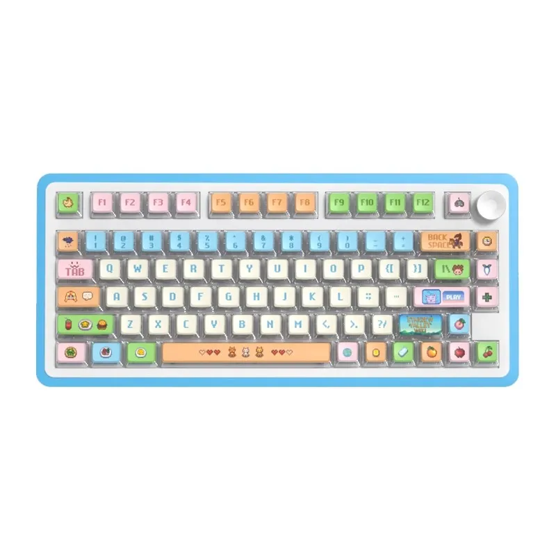 Teclas temáticas Stardew Valley, teclas con perfil de cereza de dibujos animados para teclado mecánico, tapa de tecla personalizada translúcida con personalidad - imagen 5