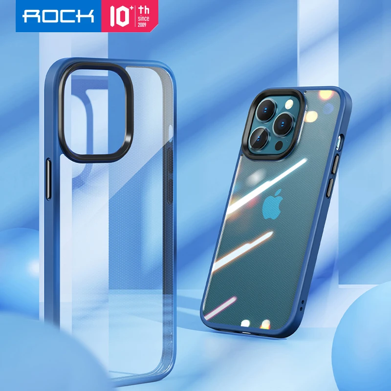 Para iPhone 14 Pro ROCK transparente PC TPU contraportada antiarañazos Ultra híbrido para iPhone 13 Pro 14 Plus чехол - imagen 2