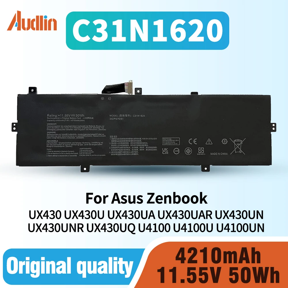 C31N1620 batería del ordenador portátil para Asus Zenbook UX430 UX430U UX430UA UX430UAR UX430UN UX430UNR UX430UQ U4100 U4100UN U4100UQ UX3400