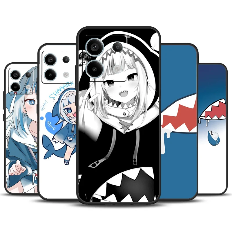 Funda de Anime Gawr Gura Hololive para Redmi Note 11, 12, 13 Pro Plus, 9, 10, 10S, 11S, 12S, Redmi 12, 9C, 10C, 12C, 13C