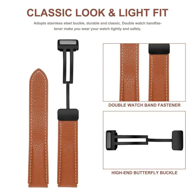 Correa de cuero de 22mm para CMF By Nothing Watch Pro 2, Correa con hebilla magnética, Correa para reloj CMF Pro - imagen 4