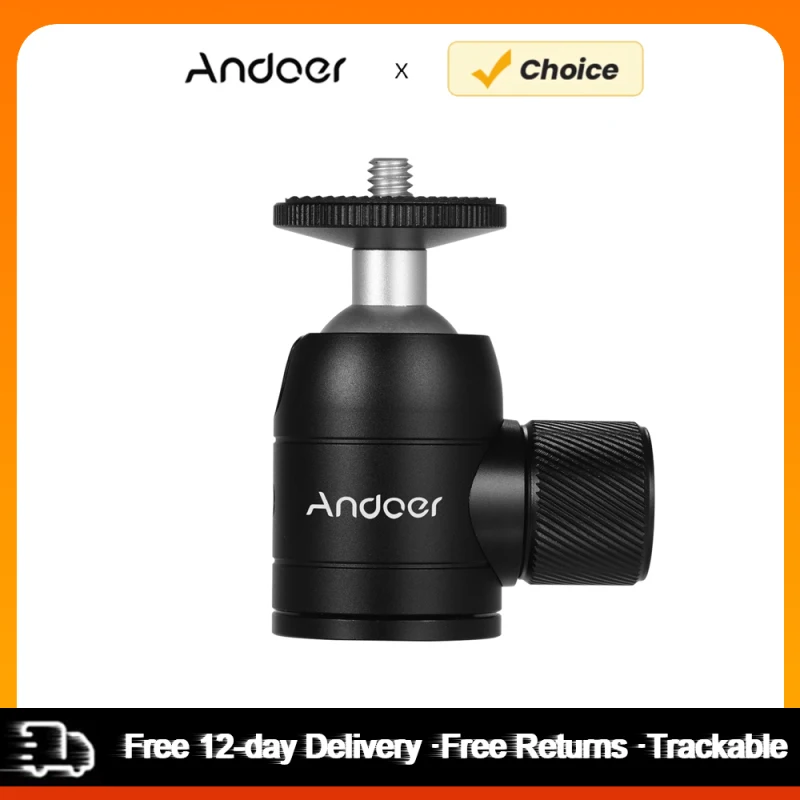 Andoer-trípode con cabeza de bola giratoria de 360 grados para cámara DSLR, palo de Selfie, monopié, mini trípode, aleación de aluminio