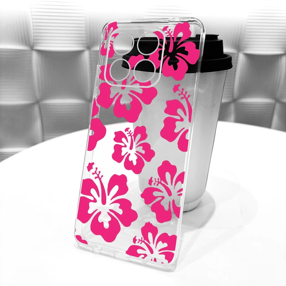 Funda transparente para Honor X6a X6b, cubierta WDY-LX1 JDY-LX1 LX2, parachoques de silicona suave con flores a la moda para Protector HonorX6a HonorX6b - imagen 4