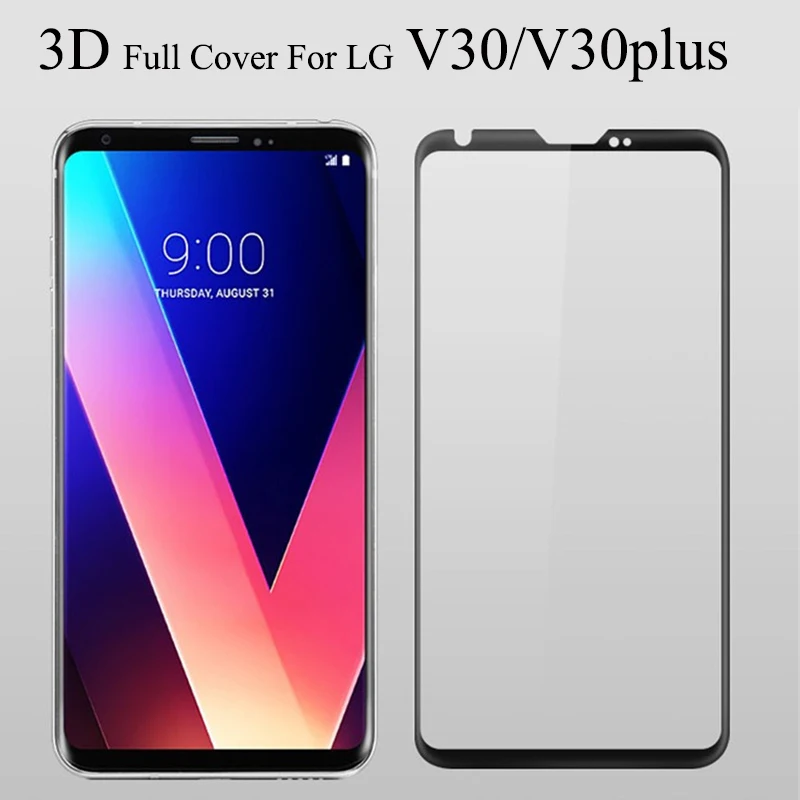 V30 Plus Protectores de pantalla de vidrio 3D película para LG V30 vidrio para LG V30 Protector de pantalla de vidrio templado 3D cubierta completa H930 H930 DS