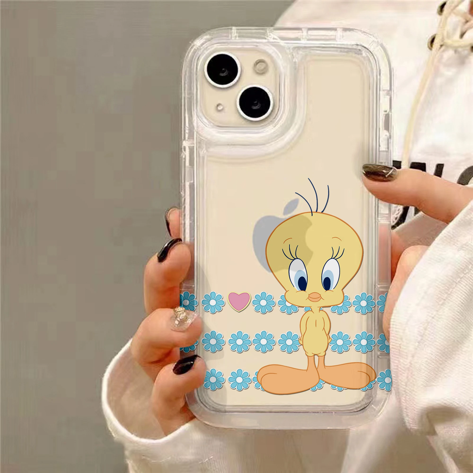Funda de teléfono de dibujos animados Tweetys-Bird-Piolins para Samsung Galaxy S24 S23 S22 S21 S20 S10 Note20 Note10 FE Ultra Plus 4G 5G parte trasera transparente - imagen 4