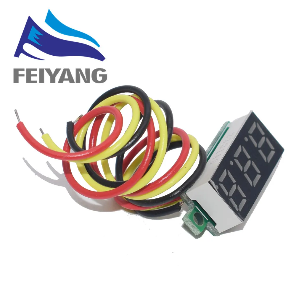 Mini voltímetro Digital de 0,28 pulgadas, 2,5 V-40V, medidor de voltaje, pantalla LED roja/azul/amarilla/verde, 30x10x8mm - imagen 3