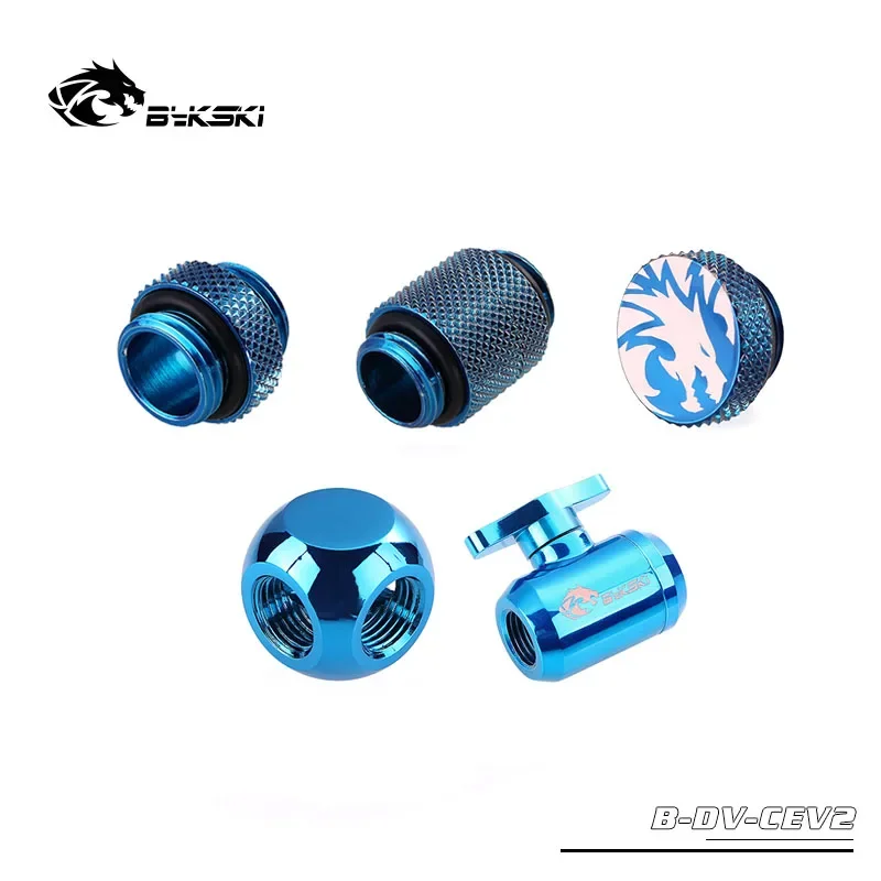 Kit de interruptor de válvula de agua Bykski, conector/interruptor de sistema de enfriador de rosca doble interior G1/4 pulgadas + enchufe + conector macho a macho - imagen 3