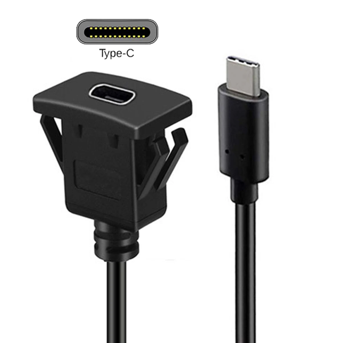 Chenyang-Cable de extensión para Panel de salpicadero de coche, montaje de pestillo empotrado, impermeable, a prueba de polvo, USB-C tipo C, USB 3,1, 10gbps - imagen 2