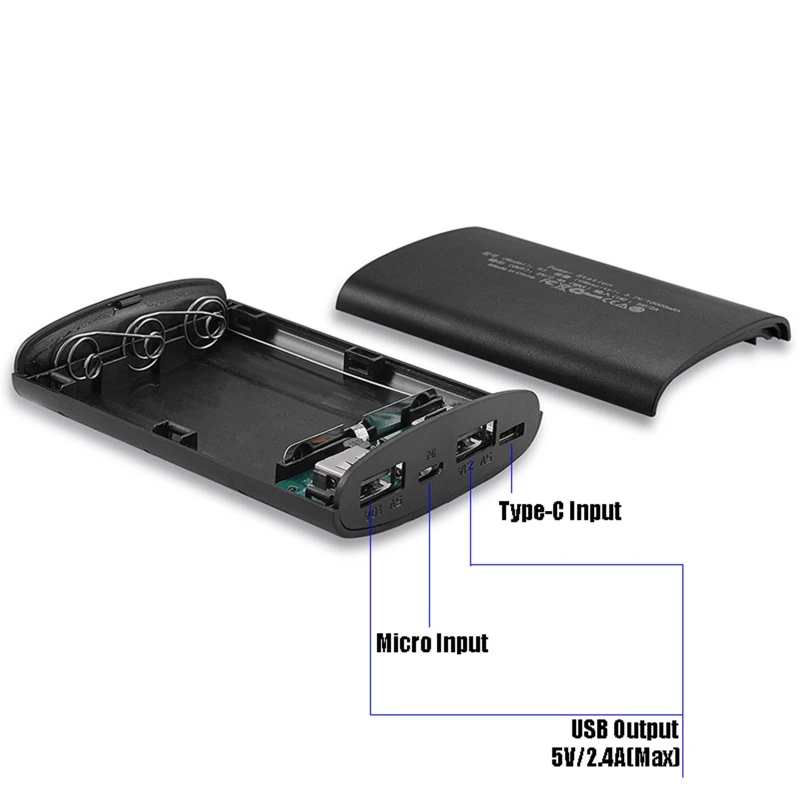 Cargador de batería de 10000mAh, caja de aluminio para teléfonos móviles, 3x18650, 1 unidad - imagen 4