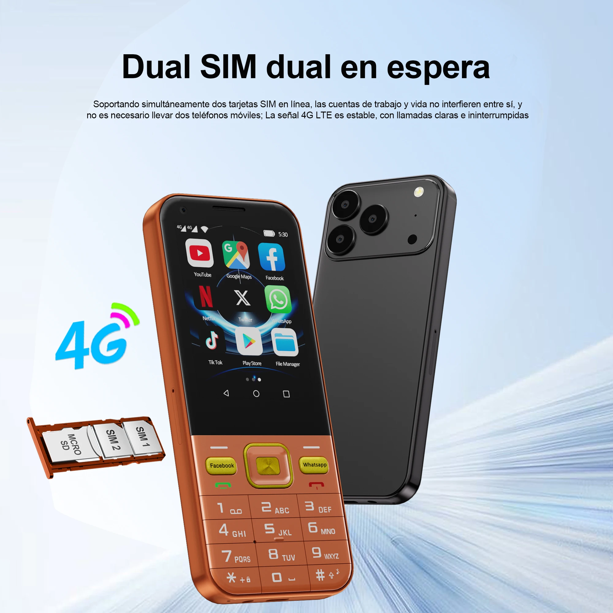 SERVO F7 Ultra 4G botón Smartphone sistema Android 2GB RAM 16GB ROM WhatsAPP WiFi Hotspot FM 2,8 "pantalla táctil 2 SIM teléfono inteligente - imagen 2