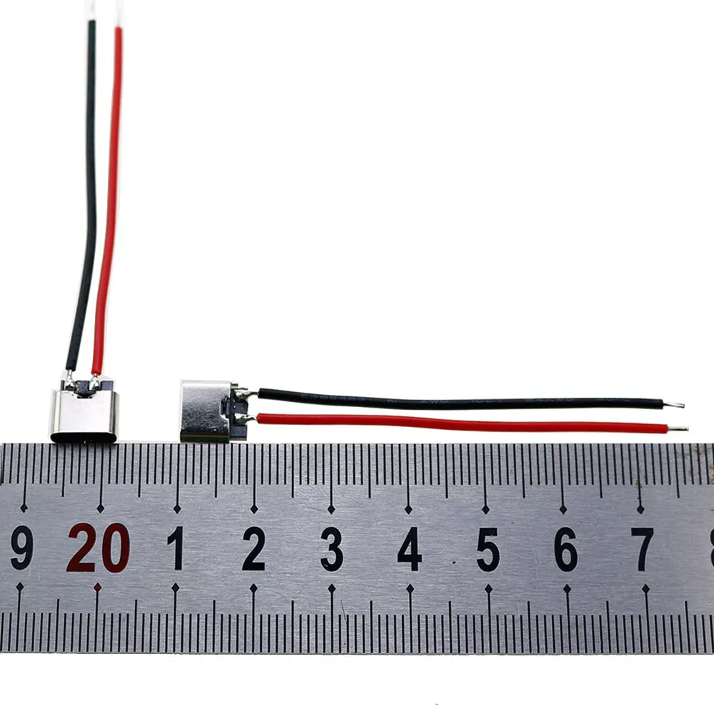 1/5/10 Uds USB-C JACK tipo C 2 pines 2P cable de sudor enchufe hembra 180 °   Para puerto de carga de teléfono móvil toma de carga H 6,5 - imagen 3