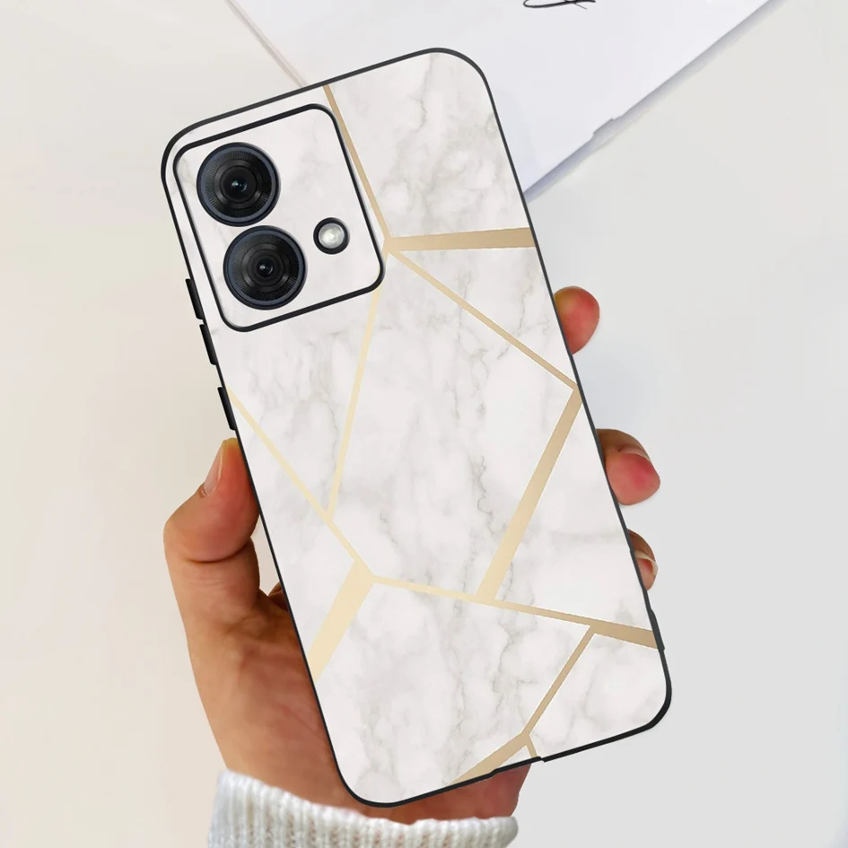 Funda de teléfono para Motorola Moto G84 5G, carcasa delgada de silicona suave, con estilo, mariposa y gato, color negro, 2023 - imagen 3